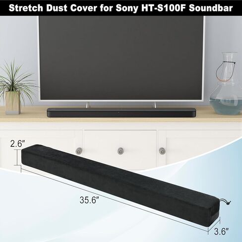 TXEsign Stretch Dust Cover Compatible with Sony HT-S100F Soundbar, Soft Protective Fleece Cover Spandex Dust Sleeve with Drawstring Strap in Saudi Arabia