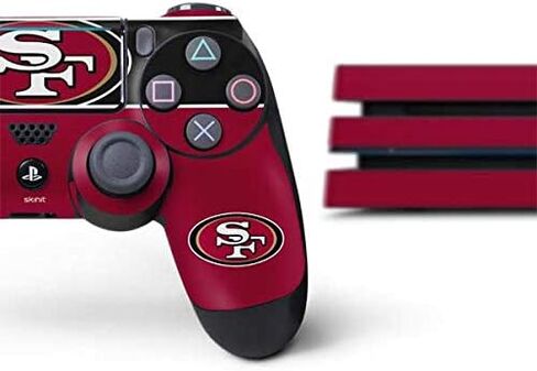 ملصق Skinit المخصص للألعاب متوافق مع وحدة تحكم PS4 Pro وحزمة وحدة التحكم - تصميم مرخص رسميًا من NFL San Francisco 49ers Zone Block in Kuwait