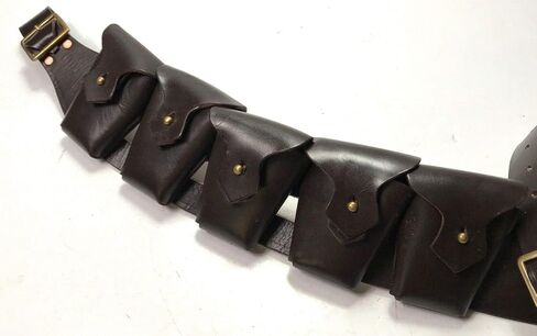 الثروة المشتركة الكندية البريطانية P1903 ذخيرة جلدية باندولير/الحرب العالمية الأولى والحرب العالمية الثانية الحرب العالمية الثانية مشابك ذخيرة دائرية على الكتف بني داكن in Kuwait