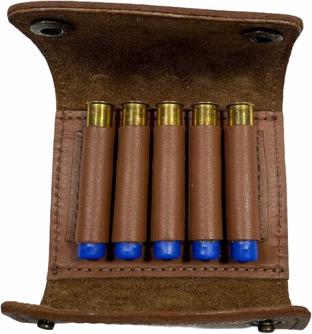 410 Gauge Shotgun Shell Pouch for Belt Tan Leather in Saudi Arabia