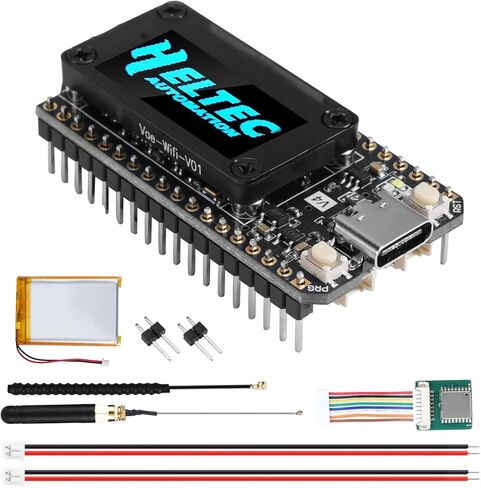 لوحة ESP32 LoRa V4 لوحدة Meshtastic وLora V4 WiFi Bluetooth مع هوائي GPS / 915 ميجا هرتز وبطارية 3000 مللي أمبير في الساعة وشاشة OLED مقاس 0.96 بوصة شريحة SX1262 ESP32-S3R2 MCU مع أجهزة Arduino IoT Meshtastic in Kuwait