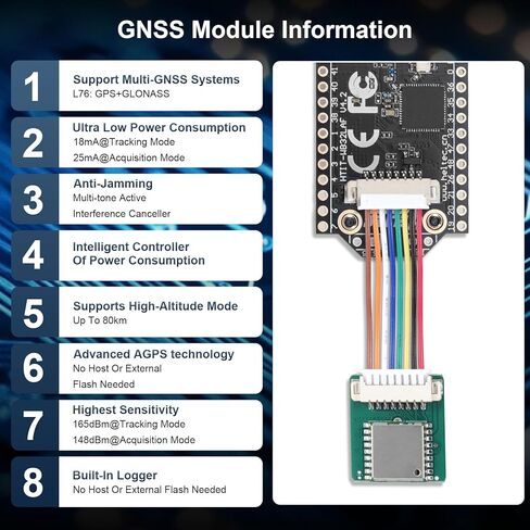 لوحة ESP32 LoRa V4 لوحدة Meshtastic وLora V4 WiFi Bluetooth مع هوائي GPS / 915 ميجا هرتز وبطارية 3000 مللي أمبير في الساعة وشاشة OLED مقاس 0.96 بوصة شريحة SX1262 ESP32-S3R2 MCU مع أجهزة Arduino IoT Meshtastic in Kuwait