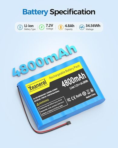 حزمة بطارية ليثيوم بديلة 4800 مللي أمبير في الساعة 7.2 فولت لـ ADT DSC 6PH-H-4/3A3600-S-D22، IMPASSA 9057 SCW9057 SCW9055 BH7236-SS 17000145 17000152 لوحة تحكم نظام الإنذار مع أداة، موصل 2 دبوس in Kuwait