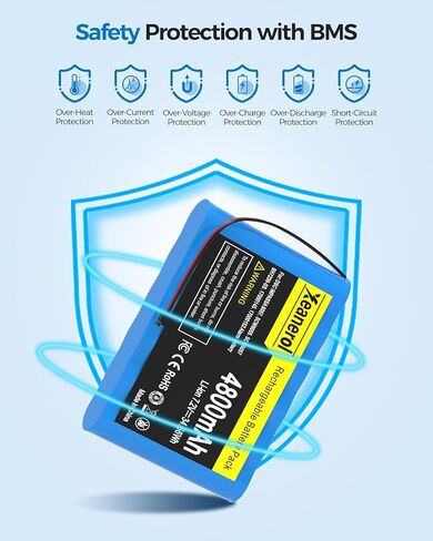 حزمة بطارية ليثيوم بديلة 4800 مللي أمبير في الساعة 7.2 فولت لـ ADT DSC 6PH-H-4/3A3600-S-D22، IMPASSA 9057 SCW9057 SCW9055 BH7236-SS 17000145 17000152 لوحة تحكم نظام الإنذار مع أداة، موصل 2 دبوس in Kuwait