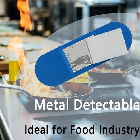 120 عبوة من الضمادات اللاصقة الزرقاء لخدمات الطعام وتقديم الطعام، قابلة للكشف عن المعادن، شرائط قماش منسوجة مقاومة للماء مقاس 1 بوصة × 3 بوصة in Kuwait