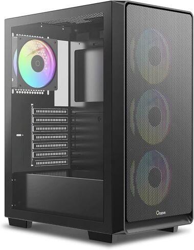 حافظة كمبيوتر الألعاب Gamma C60 BK ARGB Mid-Tower ATX، 4 مراوح ARGB مثبتة مسبقًا، رؤية بانورامية جانبية، تدفق هواء جيد التهوية بالكامل، مرشحات غبار مغناطيسية، تدعم الحد الأقصى 360 مم AIO/330 مم وحدة معالجة الرسومات، لـ ATX/MATX/ITX in Kuwait