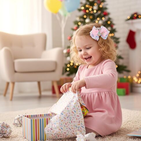 Sparkly Number 2 Birthday Hair Bow with Sprinkle, Sweet Outfit Pink Pigtail Hair Bows for 2 3 4 5 6 7 Years for Baby Girls Two 2nd Second Birthday in Kuwait