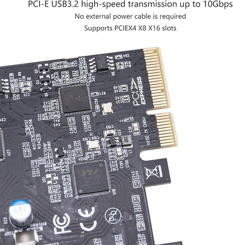 PCIe to USB3.2 20Gbps Expansion Card 8 Port Adapter with 4 USB TypeA and 4 USB Type C Ports ASM3142+VL822 for Desktop in Kuwait