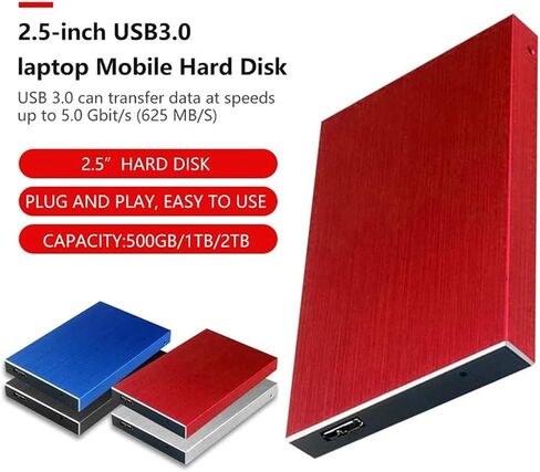 قرص صلب HDD 2.5 سعة 500 جيجابايت و1 تيرابايت و2 تيرابايت قرص صلب خارجي محمول خارجي لأجهزة الكمبيوتر المحمول (اللون: D) (ديناصور أبيض Doodle4) in Kuwait