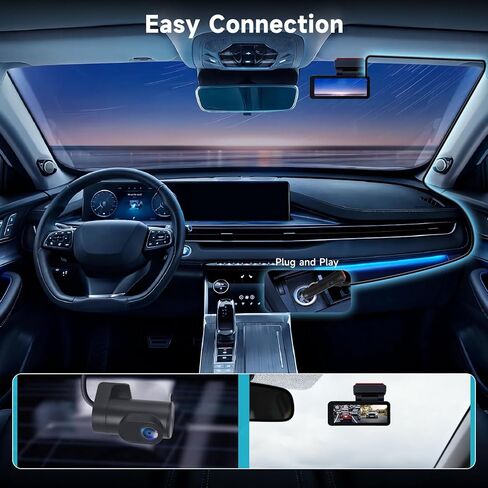 كاميرا أمامية وخلفية 4K مزدوجة للسيارات، 5G WiFi، التحكم في التطبيق، 3.12 بوصة IPS 4K 3840 * 2160P/FHD كاميرا داش، GPS، مستشعر G، وضع ركن السيارة 24 ساعة، تسجيل حلقي in Kuwait