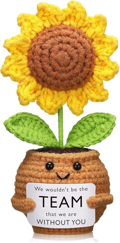 Breling Chistmas Boss Gifts for Women Men Handmade Positive Doll Sunflower Doll Crochet with Card Boss Day Appreciation Gift Idea for Office Supervisor Manager Birthday Xmas Party Favor(Proud) in Saudi Arabia