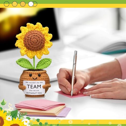 Breling Chistmas Boss Gifts for Women Men Handmade Positive Doll Sunflower Doll Crochet with Card Boss Day Appreciation Gift Idea for Office Supervisor Manager Birthday Xmas Party Favor(Proud) in Saudi Arabia