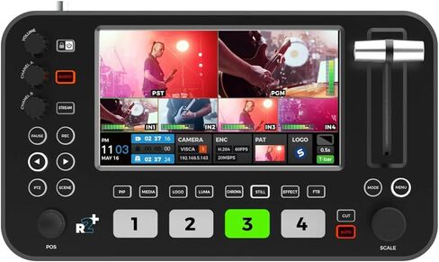 NeoLive R2 Plus Video Switcher for Live Streaming Mixer, 1080P 60Hz HDMI Output, 4 Channel Audio Switcher, Support Recording in Kuwait