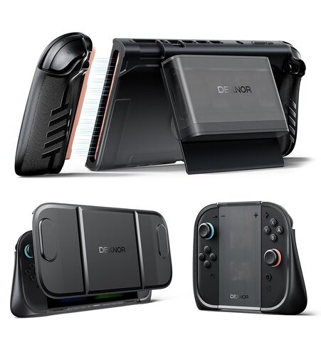 Dexnor for Nintendo Switch 2 Case 2025 Dockable Cover with Transformable Grip & Detachable Magnetic Card Holder 5 Games 2 SD Card Storage & Adjustable Kickstand & Front Cover & Ergonomic Design in Saudi Arabia