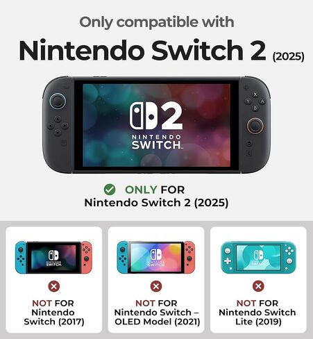 Dexnor for Nintendo Switch 2 Case 2025 Dockable Cover with Transformable Grip & Detachable Magnetic Card Holder 5 Games 2 SD Card Storage & Adjustable Kickstand & Front Cover & Ergonomic Design in Saudi Arabia