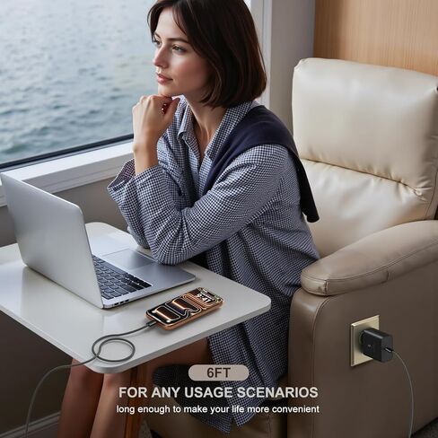 شاحن فائق السرعة 45 وات من النوع C لهاتف Galaxy S25 Ultra، كتلة شاحن USB-C مع كابل USB C إلى C بطول 6 أقدام متوافق مع هواتف iPhone 17 16 Pro Max Galaxy S25FE S24 S23 Tab S11 S10 Android، 3 عبوات in Kuwait