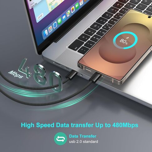 شاحن فائق السرعة 45 وات من النوع C لهاتف Galaxy S25 Ultra، كتلة شاحن USB-C مع كابل USB C إلى C بطول 6 أقدام متوافق مع هواتف iPhone 17 16 Pro Max Galaxy S25FE S24 S23 Tab S11 S10 Android، 3 عبوات in Kuwait