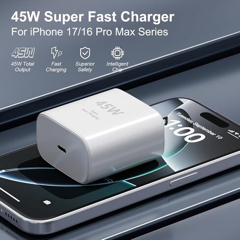 for i - Phone 17 16 Charger Fast Charging - 2 Pack 45W USB C Wall Charger Block Compatible with iPhone 17 Pro Max/17 Pro/17/17 Plus, iPhone 16 Pro Max/16 Pro/16, Samsung Phone in Saudi Arabia