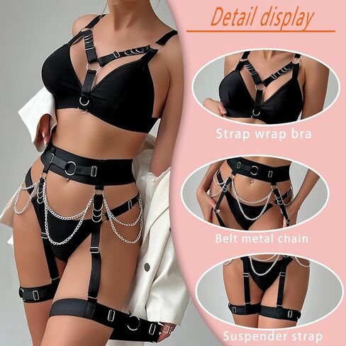 VUUEAN Women sexy lingerie set Locomotive metal chain Underwear set in Kuwait