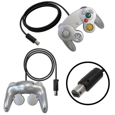 BGEHHCY New 2 Pack Wired for GameCube Controller Replacement Compatible for Wii/NGC Consoles - Enhanced Grip - Silver in Kuwait