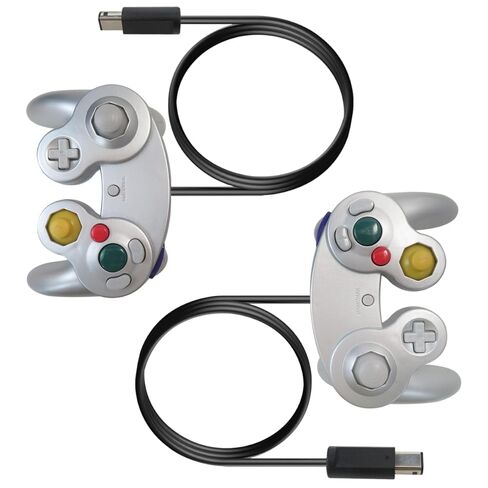 BGEHHCY New 2 Pack Wired for GameCube Controller Replacement Compatible for Wii/NGC Consoles - Enhanced Grip - Silver in Kuwait