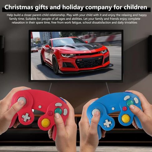 BGEHHCY عبوتان كلاسيكيتان جديدتان لوحدة تحكم NGC لأجهزة Wii/GameCube متعددة اللاعبين - أزرق وأحمر in Kuwait