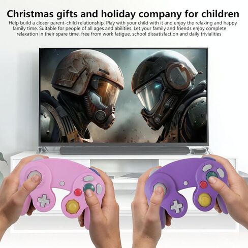 BGEHHCY عبوتان جديدتان لوحدة تحكم نمط GameCube لجهاز Wii/NGC | عصا تناظرية محسنة | ردود فعل الاهتزاز - الوردي والأرجواني in Kuwait