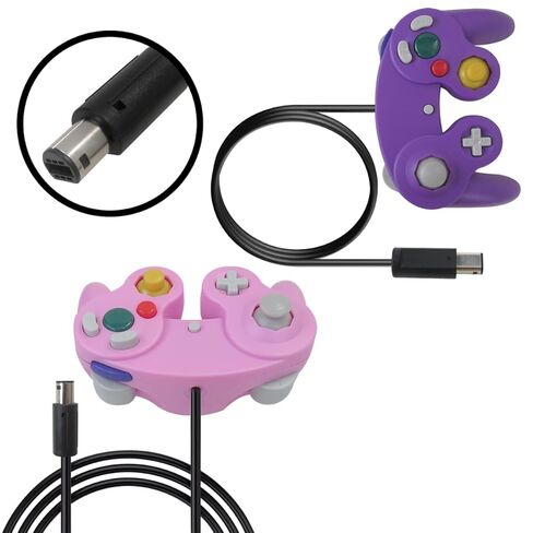 BGEHHCY عبوتان جديدتان لوحدة تحكم نمط GameCube لجهاز Wii/NGC | عصا تناظرية محسنة | ردود فعل الاهتزاز - الوردي والأرجواني in Kuwait