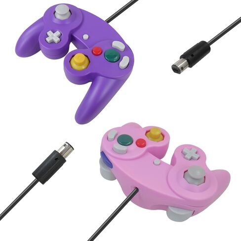 BGEHHCY عبوتان جديدتان لوحدة تحكم نمط GameCube لجهاز Wii/NGC | عصا تناظرية محسنة | ردود فعل الاهتزاز - الوردي والأرجواني in Kuwait