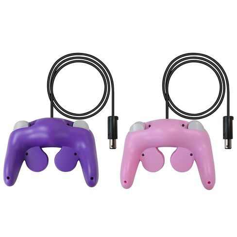 BGEHHCY عبوتان جديدتان لوحدة تحكم نمط GameCube لجهاز Wii/NGC | عصا تناظرية محسنة | ردود فعل الاهتزاز - الوردي والأرجواني in Kuwait