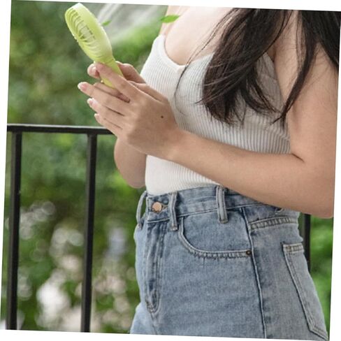 USB Folding Mini Fan Handheld Portable Fan with USB Charging Fluorescent Green for Home Office Travel Small Size 85x35x193mm in Saudi Arabia