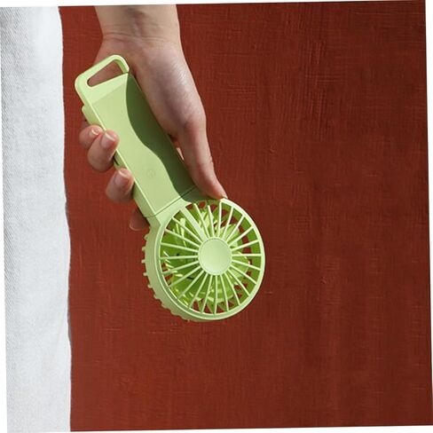 USB Folding Mini Fan Handheld Portable Fan with USB Charging Fluorescent Green for Home Office Travel Small Size 85x35x193mm in Saudi Arabia