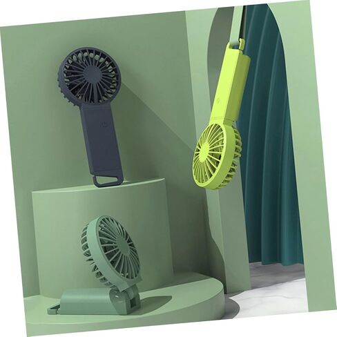 USB Folding Mini Fan Handheld Portable Fan with USB Charging Fluorescent Green for Home Office Travel Small Size 85x35x193mm in Saudi Arabia