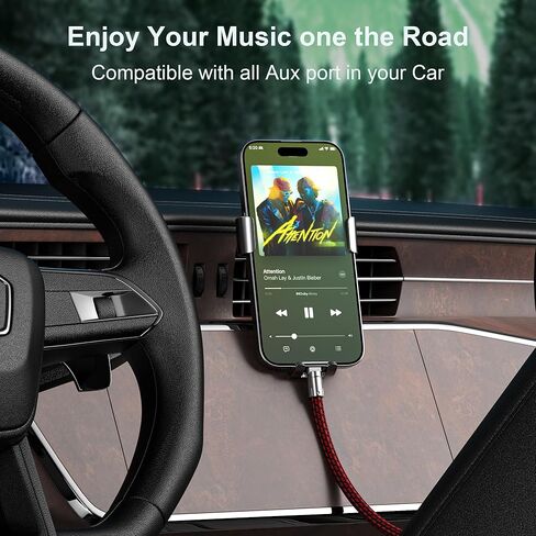 كابل USB C إلى 3.5 ملم صوت Aux Jack 3.2FT، سلك ستيريو للسيارة من النوع C إلى 3.5 ملم متوافق مع iPhone 17 16 15 Pro Max Air، Samsung Galaxy S25 S24 S23 S22 S21 Note 20 in Kuwait