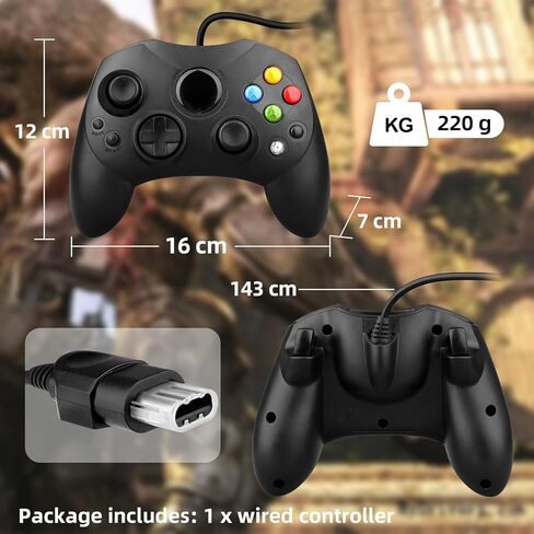 OSTENT Wired Controller S Type 2 A for Microsoft Old Generation Xbox Console Video Game Color Black in Saudi Arabia