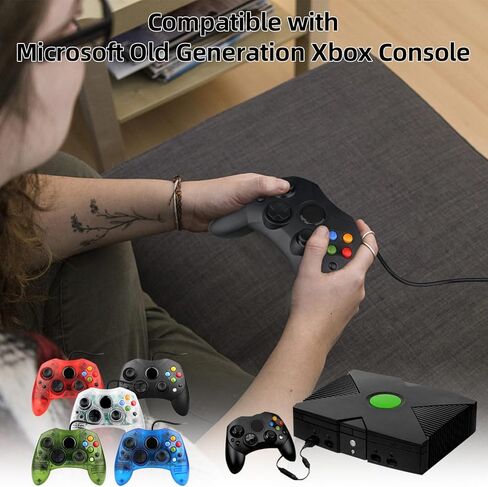 OSTENT Wired Controller S Type 2 A for Microsoft Old Generation Xbox Console Video Game Color Black in Saudi Arabia