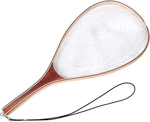 Fly Fishing Net for Trout with Wooden Handle & Fine Mesh - Catch and Release Landing Net for River, Stream, Lake Fishing - Ideal Gift for Fishing Enthusiasts (Black) in Saudi Arabia