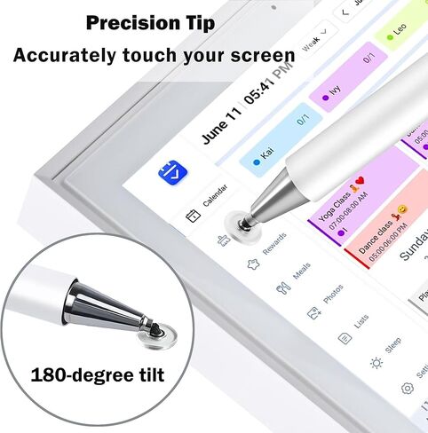 Stylus and No-Stud Wall Mount Bundle for Skylight 15-inch Calendar, Includes Dual-Tip Pen (Mesh/Disc) with 2 Spare Tips & Damage-Free Mounting Kit in Saudi Arabia