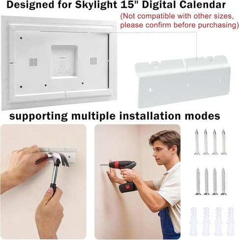 Stylus and No-Stud Wall Mount Bundle for Skylight 15-inch Calendar, Includes Dual-Tip Pen (Mesh/Disc) with 2 Spare Tips & Damage-Free Mounting Kit in Saudi Arabia