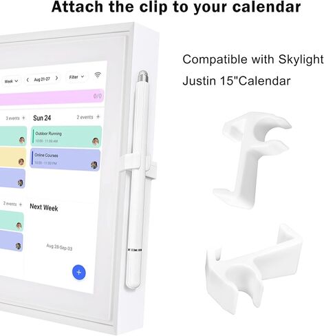 Stylus and No-Stud Wall Mount Bundle for Skylight 15-inch Calendar, Includes Dual-Tip Pen (Mesh/Disc) with 2 Spare Tips & Damage-Free Mounting Kit in Saudi Arabia