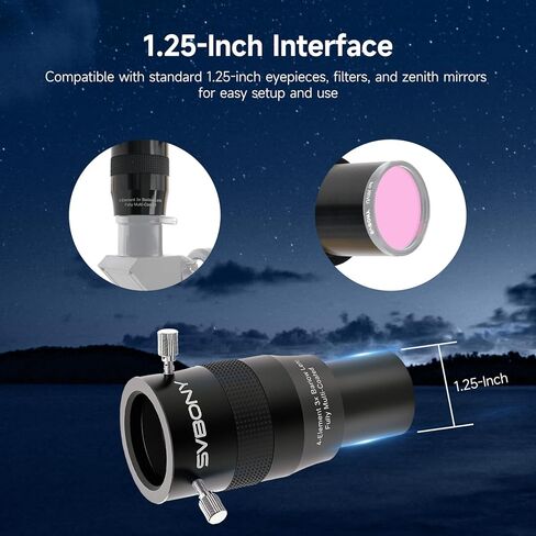 SVBONY SC715C Telescope Planetary Camera, 1.45μm Micro Pixel IMX715 Color Astronomy Camera Bundle with SV216 3X Barlow Lens, 4-Elements APO Apochromatic Barlow, for Planetary Astrophotography in Saudi Arabia