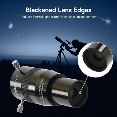 SVBONY SC715C Telescope Planetary Camera, 1.45μm Micro Pixel IMX715 Color Astronomy Camera Bundle with SV216 3X Barlow Lens, 4-Elements APO Apochromatic Barlow, for Planetary Astrophotography in Saudi Arabia