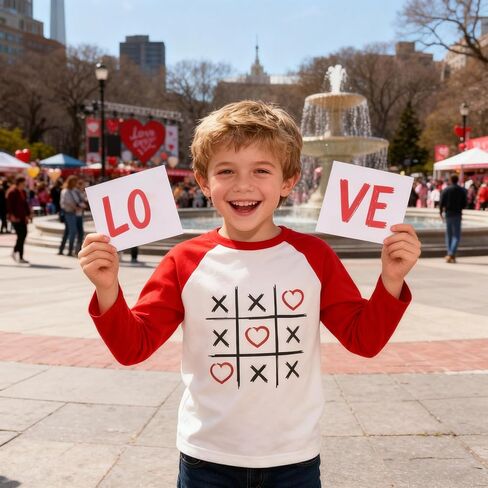 Todder Boys Girls Valentine's Shirt Kids Raglan Long Sleeve Tees Family Celebration Gifts Tops 2-7 Years in Saudi Arabia