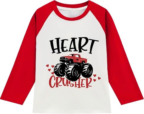 Todder Boys Girls Valentine's Shirt Kids Raglan Long Sleeve Tees Family Celebration Gifts Tops 2-7 Years in Saudi Arabia