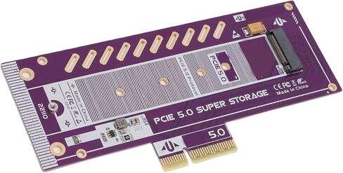 بطاقة محول Yunseity PCIe 5.0 X4 إلى M.2 NVMe، بطاقة توسيع SSD عالية السرعة بسرعة 128 جيجابت في الثانية مع سرعة تزيد عن 10000 ميجابايت / ثانية لأجهزة الكمبيوتر الشخصية لمحطات العمل ومنشئي المحتوى ومحترفي تكنولوجيا المعلومات in Kuwait
