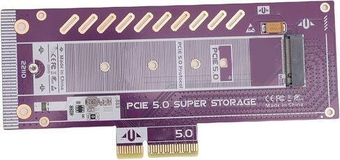 بطاقة محول Yunseity PCIe 5.0 X4 إلى M.2 NVMe، بطاقة توسيع SSD عالية السرعة بسرعة 128 جيجابت في الثانية مع سرعة تزيد عن 10000 ميجابايت / ثانية لأجهزة الكمبيوتر الشخصية لمحطات العمل ومنشئي المحتوى ومحترفي تكنولوجيا المعلومات in Kuwait