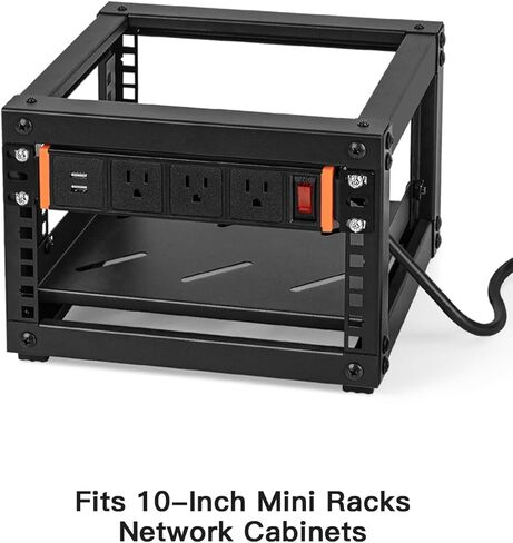 شريط طاقة PDU مثبت على حامل مقاس 10 بوصات، وحدة توزيع طاقة نصف حامل 1U، 3 منافذ تيار متردد، 2 منافذ USB-A، مفتاح تحميل زائد قابل لإعادة الضبط 15 أمبير، سلك 16AWG بطول 6 أقدام لخزائن شبكة خادم صغيرة مقاس 10 بوصات/رف/ذاتي in Kuwait