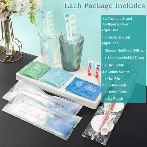 10 Sets Toiletry Kit Travel Size Toiletries Bulk Hygiene Kits Homeless Care Package Supplies in Zip Pouch,Homeless Kit Bulk Perfect for Camping,Hotel,Charity Men Women in Kuwait
