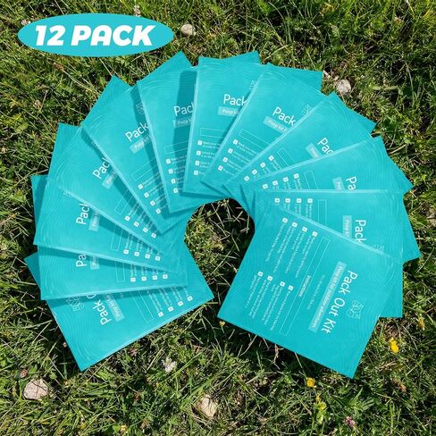 12 Pack Camping Poop Kit Includes Wet Wipes, Hand Wipes, Smell Disposal Bags, Poop Powder for Odor and Human Waste Bags for Camping Boating and Backpacking in Saudi Arabia