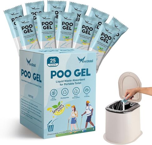 جل براز محمول من AceGold، جل مسحوق تواليت محمول، 25/60/100 عبوة جل ماص للبراز، مسحوق جل تواليت للتخييم والمشي لمسافات طويلة في الهواء الطلق in Saudi Arabia